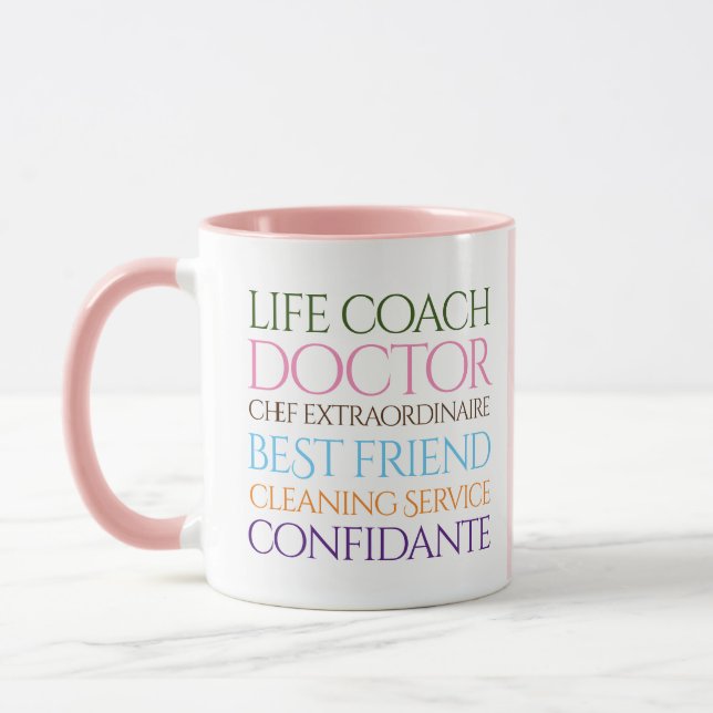 Taza Las divertidas definiciones de los empleos de mamá (Izquierda)
