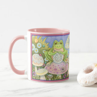 Taza Las Doilis Hacen Un Hoppy Home FROG MUG *Rosa