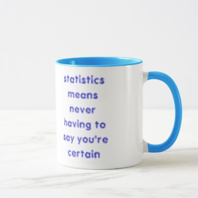 Taza las estadísticas significan nunca tener que decir… (Derecha)
