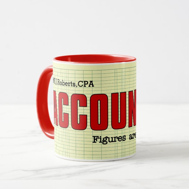 Taza Las figuras son mi nombre contable gracioso (Anverso izquierdo)