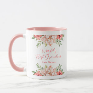 Taza Las flores rosas son la mejor abuela del mundo per