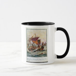 Taza Las galeras de Alfred que atacan el dragón de