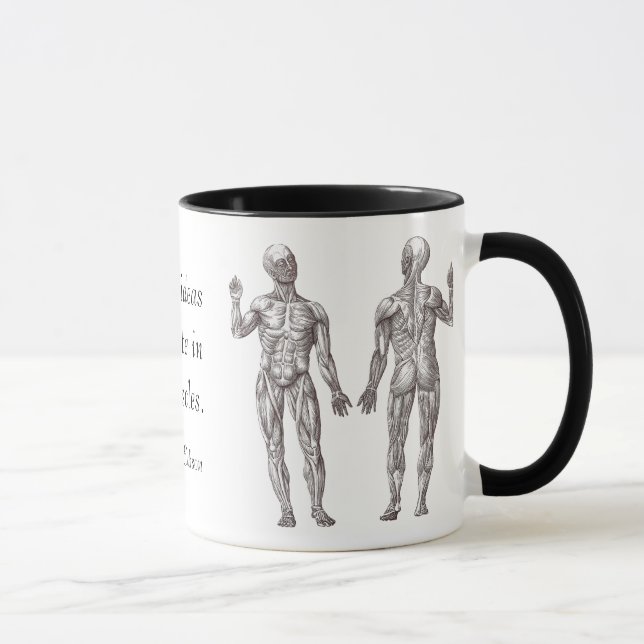 Taza Las grandes ideas originan en los músculos (Derecha)