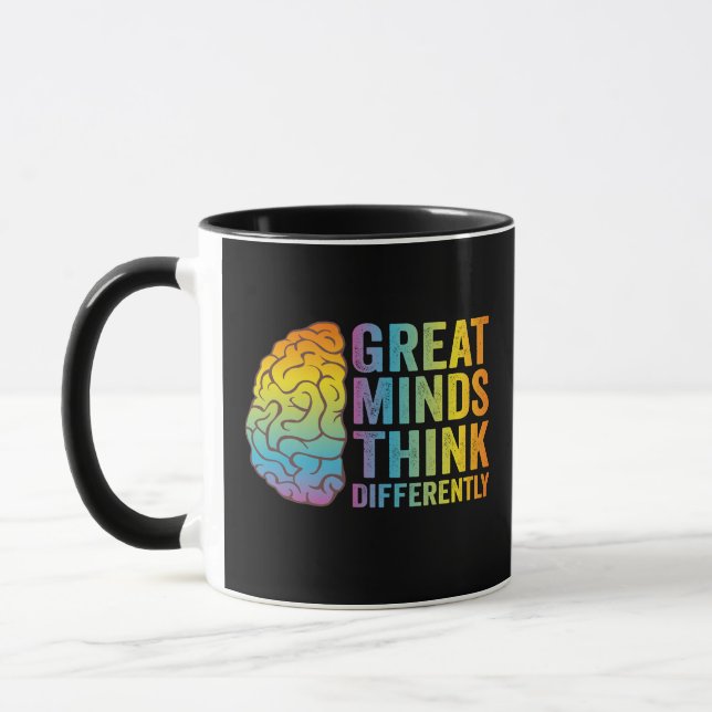 Taza Las Grandes Mentes Piensan Que La Neurodivergencia (Izquierda)