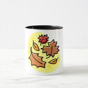 Taza Las hojas de otoño caen en el colorido arte estaci