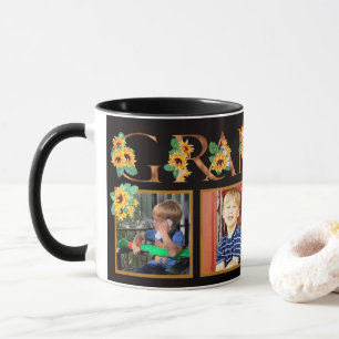 Taza Las letras de oro de la abuela del girasol cuatro