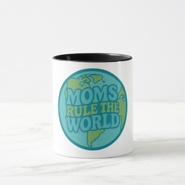 Taza Las mamás dominan el mundo Groovy Globe (Centro)
