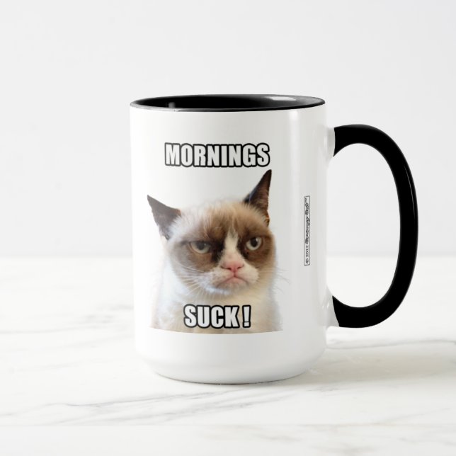 Taza Las mañanas gruñonas de Cat™ chupan (Derecha)