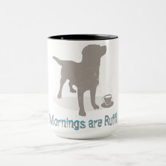 Taza "¡Las mañanas son Ruff!" con Personalizable de per