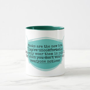 Taza Las máscaras son el nuevo sujetador chiste verde
