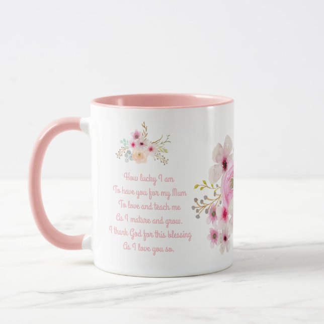 Taza Las mejores flores rosadas del mundo en Día de la  (Izquierda)