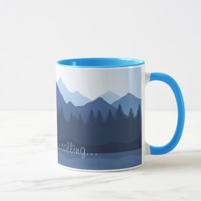 Taza Las montañas llaman tazón de café de diseño (Derecha)