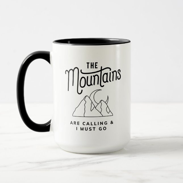 Taza Las montañas llaman y debo ir regalo genial (Izquierda)