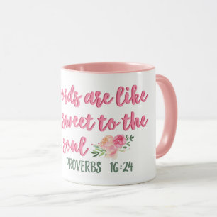 Taza Las Palabras Amables Son Como El Proverbio Miel //