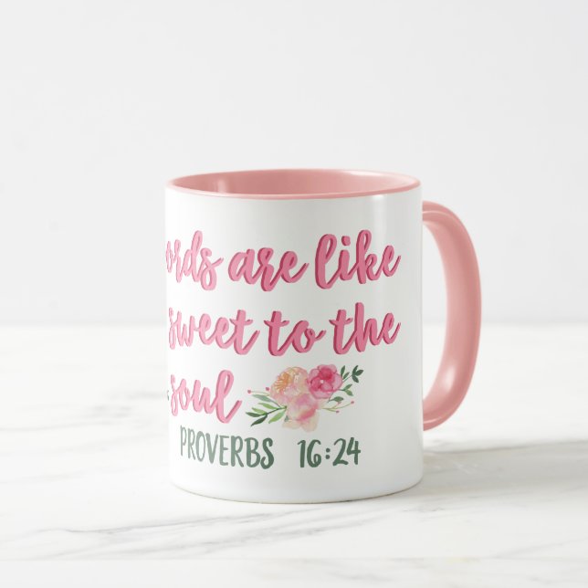 Taza Las Palabras Amables Son Como El Proverbio Miel // (Anverso derecho)