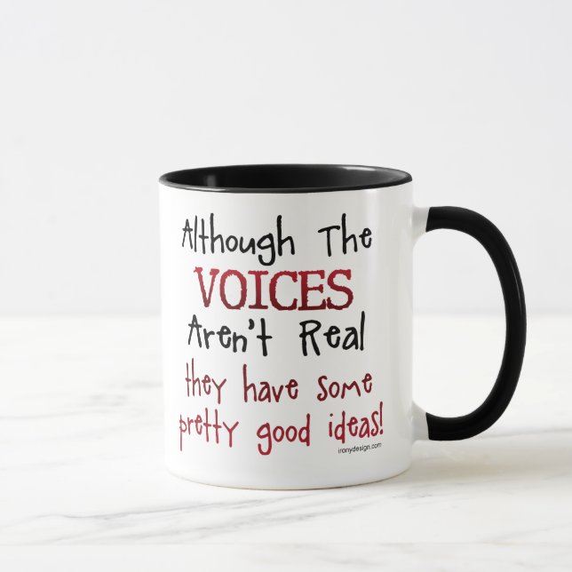Taza Las voces no son refrán divertido real (Derecha)