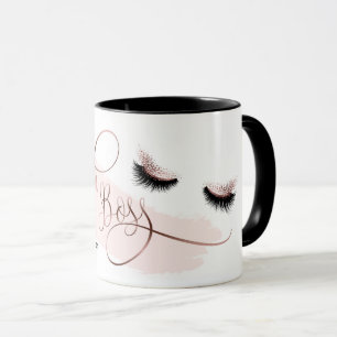 Taza Lash Boss Makeup Eyebrow Ojos Lazas Rosa Oro