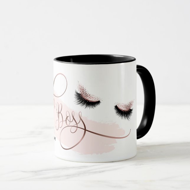 Taza Lash Boss Makeup Eyebrow Ojos Lazas Rosa Oro (Anverso derecho)