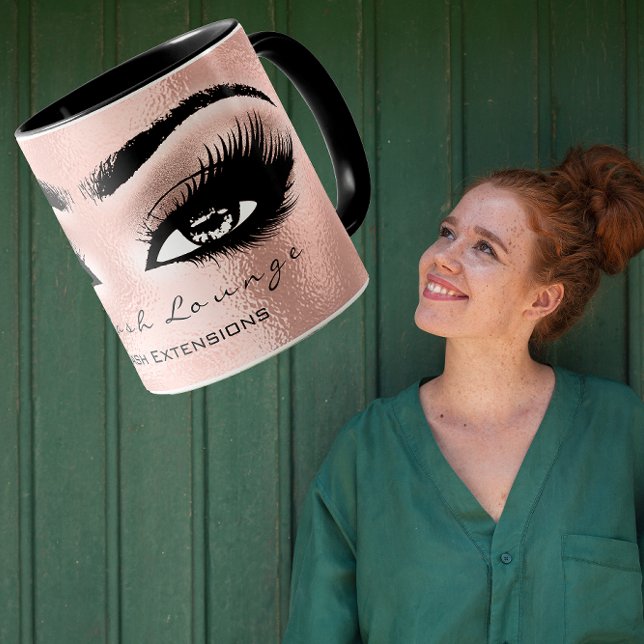 Taza Lash Extension Eye Makeup Artist Studio Rosa Gold (Lash Extension Eye Makeup Artist Studio Rose Gold Mug)