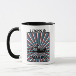 Taza Lastenrad im Auge mit Strahlen und Spruch