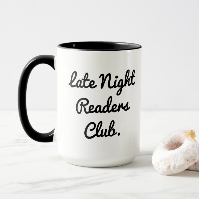 Taza Late Night Readers Club Coffee Tea Mug (Con donut)
