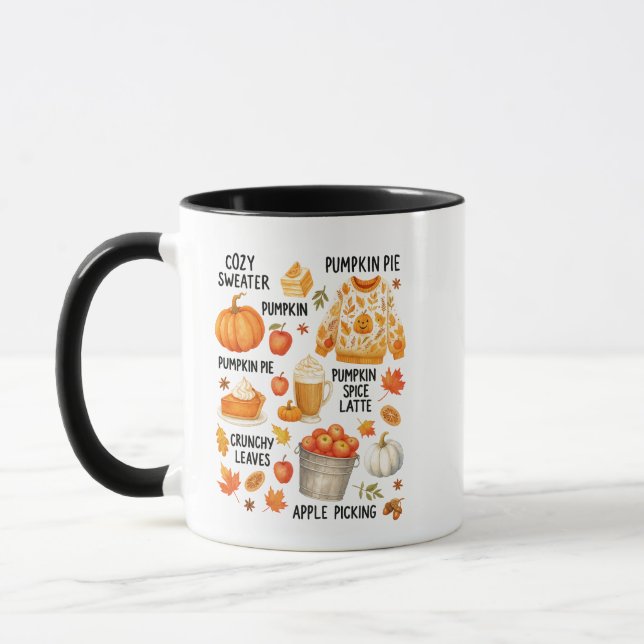 Taza Latte de especias de calabaza |Cosy Coffee Cosy Au (Izquierda)