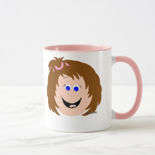 Taza Laugh Mugs Brown Hair Ponytail Chica