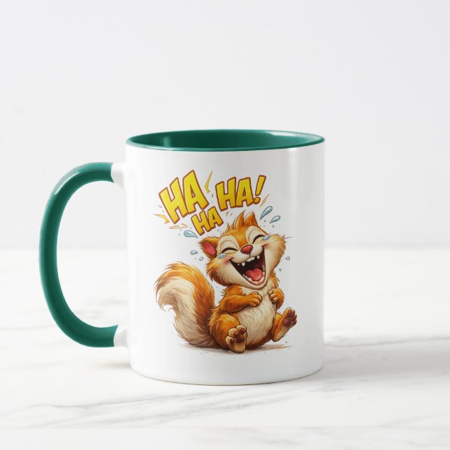 Taza Laughing Squirrel Cute Cartoon Illustration (Izquierda)