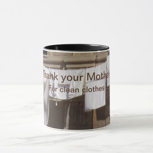 Taza Lavandería. Gracias a tu madre por la ropa limpia  (Centro)