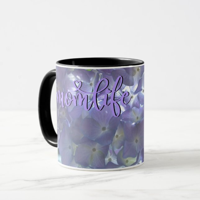 Taza Lavender Hydrangeas #momlife (Anverso izquierdo)