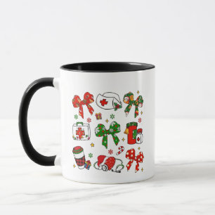 Taza Lazo Coquette Enfermera Navidad Enfermería Feliz N