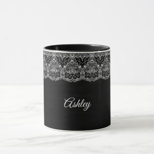 Taza Lazo floral blanco