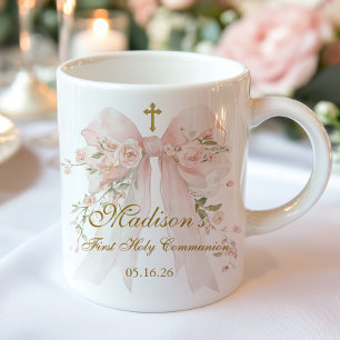 Taza Lazo Floral Favor Religioso Primera Comunión