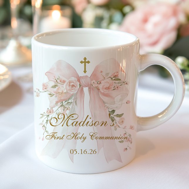 Taza Lazo Floral Favor Religioso Primera Comunión (Subido por el creador)