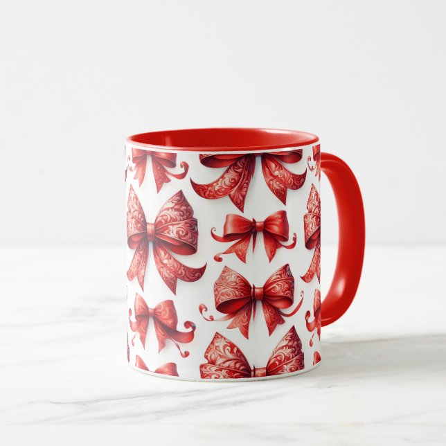 Taza Lazos Navideños Rojos (Anverso derecho)