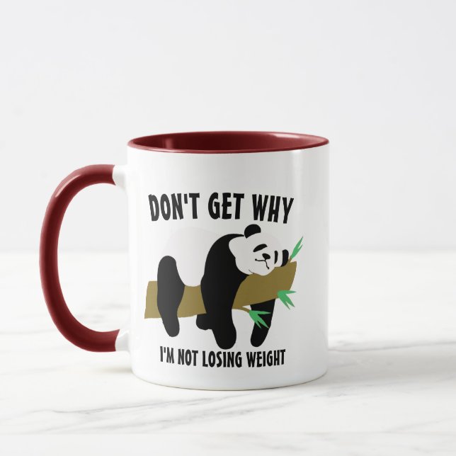 Taza Lazy Couch Potato Funny Panda Weight Loss Meme (Izquierda)