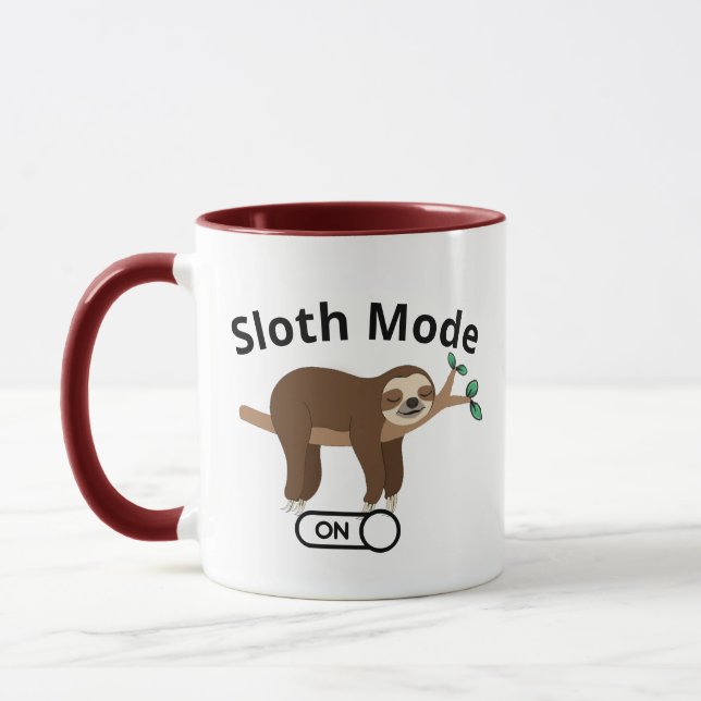 Taza Lazy Sloth Mode coffee mug - Animales divertidos (Izquierda)