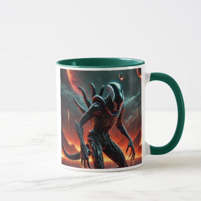 Taza Le monstre surgit des profondeurs ardentes. (Derecha)