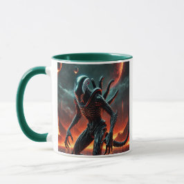 Taza Le monstre surgit des profondeurs ardentes.