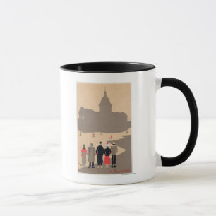 Taza Le Pantheon Art Deco Scene Paris, Francia