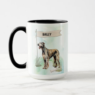 Taza Lebrel Irlandés Acuarela Perro Personalizado