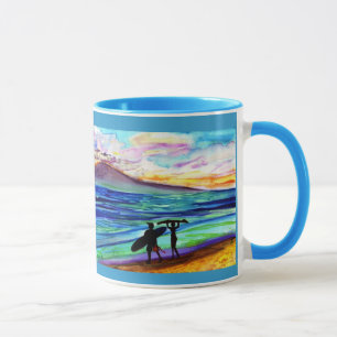 Taza lección de surf por la tarde Lahaina Mug