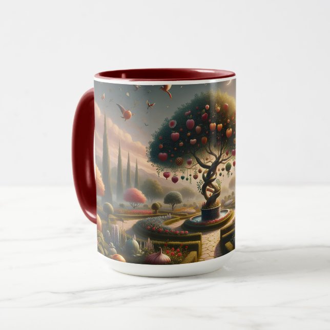 Taza Lecciones fructíferas: Jardín de la Sabiduría Café (Anverso izquierdo)