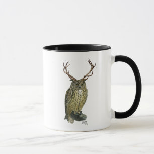 Taza Lechuza con Antlers llano 2