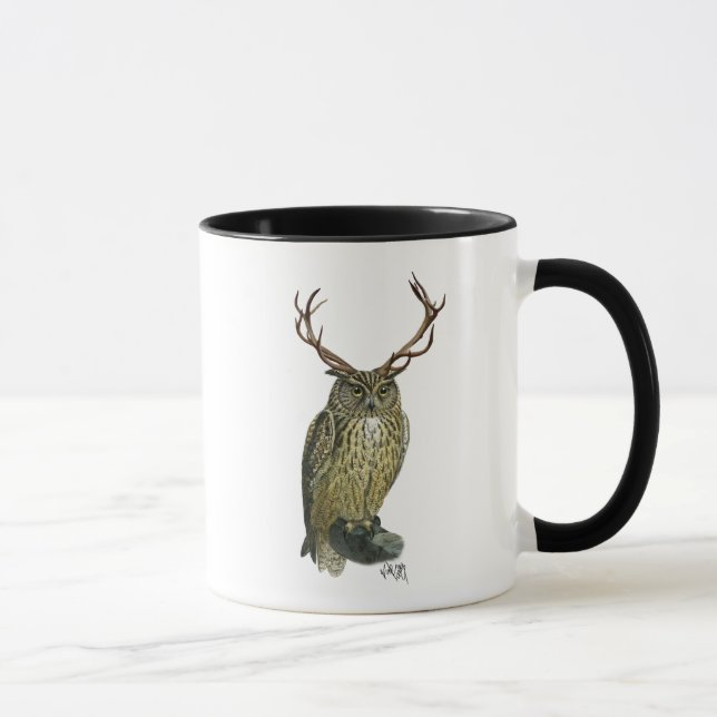 Taza Lechuza con Antlers llano 2 (Derecha)
