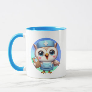 Taza Lechuza de enfermera cuta añada monograma