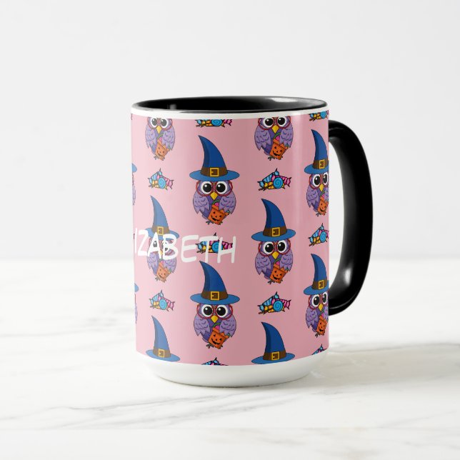 Taza Lechuza del asistente del personalizado - Patrón | (Anverso derecho)