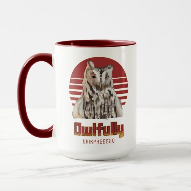 Taza Lechuza Ennojada - Pun Owlly No Impresionado (Izquierda)