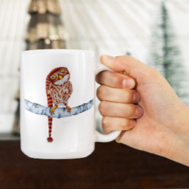 Taza Lechuza gruesa levantando el tapón blanco