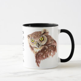 Taza Lechuza gruñón graciosa No hay tal cosa, demasiado